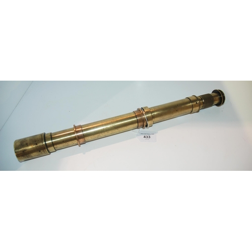 433 - A brass military sighting telescope, No.5 (Mark II), No,588 by J. Casartelli & Son, Manchester, ... 