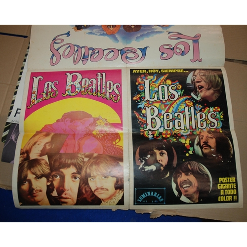 468 - A collection of Beatles posters, Wing posters and other posters including Led Zeppelin