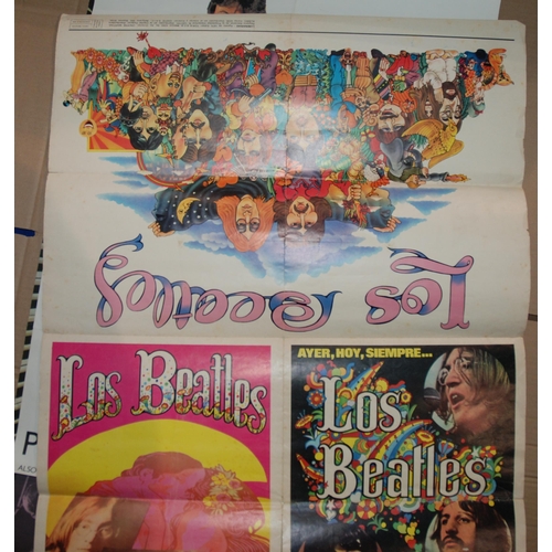 468 - A collection of Beatles posters, Wing posters and other posters including Led Zeppelin