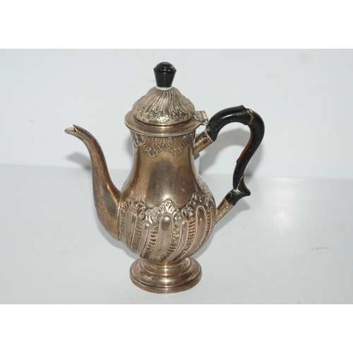 726 - A silver chocolate pot, Birmingham 1897, 18cm high, 240 grams