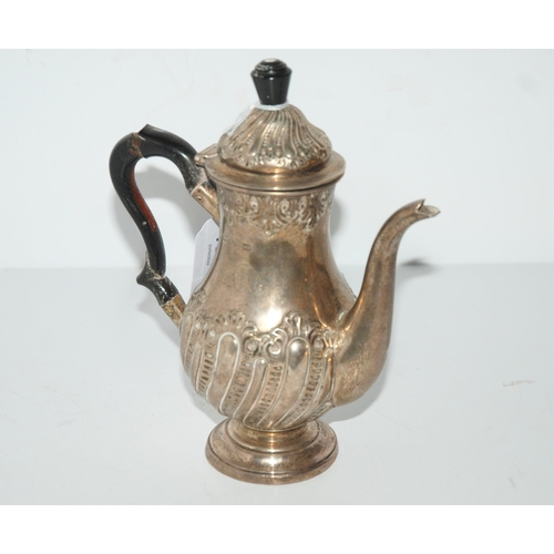 726 - A silver chocolate pot, Birmingham 1897, 18cm high, 240 grams