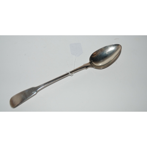 728 - A silver basting spoon, London 1801, fiddle-pattern, 30.5cm long, 145 grams