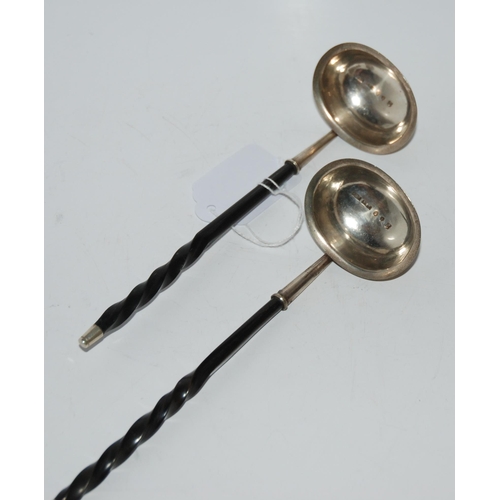 769 - A pair of Scottish provincial silver and whalebone toddy ladles by Rettie, Middleton & Son, Aber... 