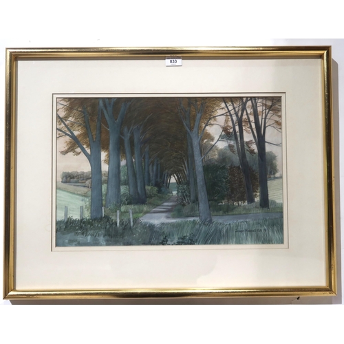 833 - JOSEPH MAXWELL R.S.A Pipers Brae, Autumn, signed, watercolour, dated, (19)78, 35 x 54cm... 