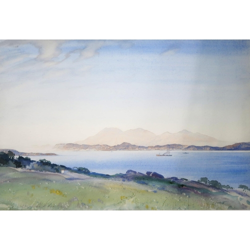 838 - CECIL HUNT Firth of Clyde, signed, watercolour, 39 x 56cm