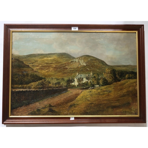 839 - SCOTTISH SCHOOL Hill farm, oil on canvas, 51 x 76cm