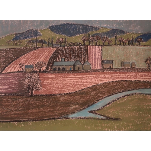 846 - LILIAS HOUSTON Country landscape, signed, pastel, dated, (19)76, 37 x 50cm