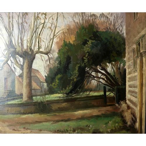 852 - SIR HARRY JEFFERSON BARNES Abbey Farm, Cerne Abbas, oil on canvas, 50 x 60cm