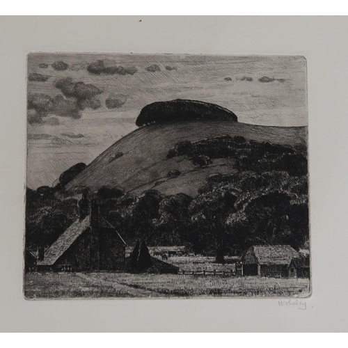 857 - WOLSELEY Doris Sleeping, signed, etching, 6 x 4cm J A GIRVAN cattle before a castle, 11 x 16cm,... 