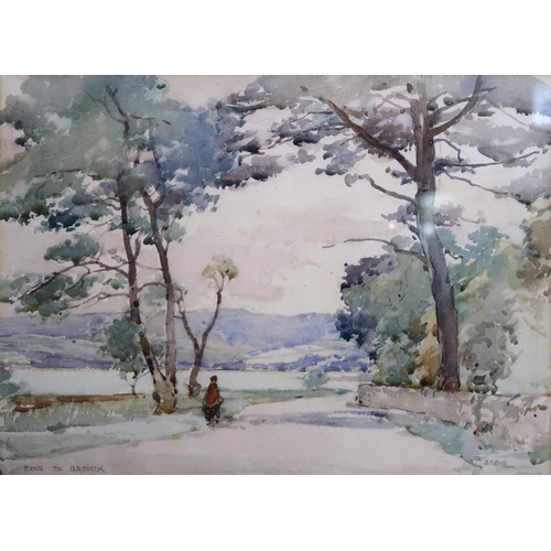 865 - ROBERT EADIE R.S.W Road to Brodick, signed, watercolour, 28 x 38cm