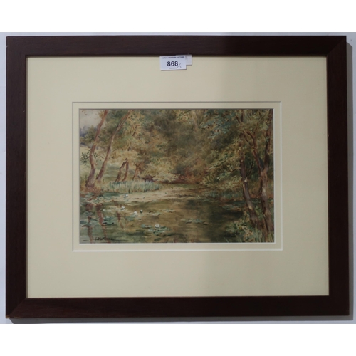 868 - F M MINNS River landscape, signed, watercolour, 20 x 29cm and two others (3)