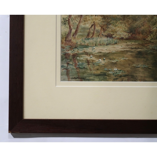 868 - F M MINNS River landscape, signed, watercolour, 20 x 29cm and two others (3)