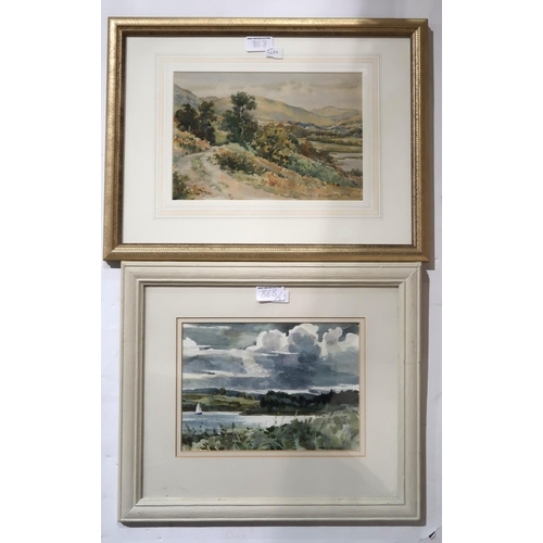 868 - F M MINNS River landscape, signed, watercolour, 20 x 29cm and two others (3)