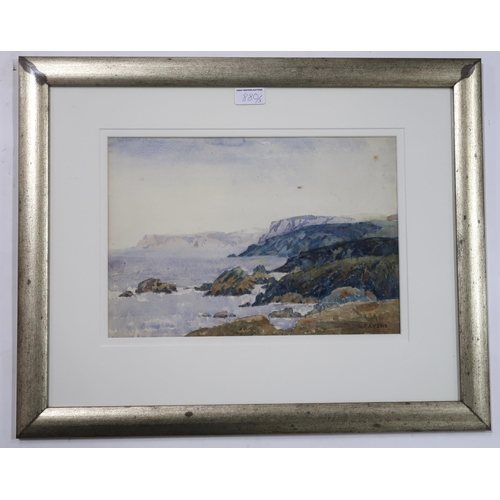 880 - G F AYERS Moray Firth, signed, watercolour, 25 x 37cm,J TAYLOR BROWN Stormy heath, signed, watercolo... 