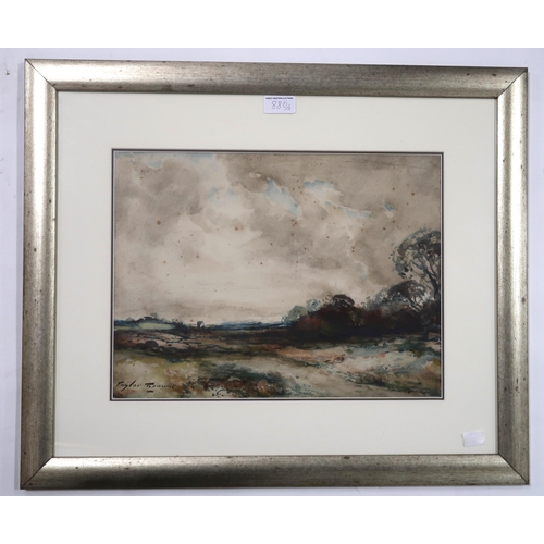 880 - G F AYERS Moray Firth, signed, watercolour, 25 x 37cm,J TAYLOR BROWN Stormy heath, signed, watercolo... 