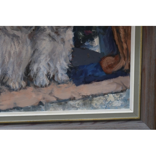 882 - DAVID STRATTON WATT Two West Highland terriers, signed, dated, (19)79, oil on board, 30 x 40cm... 