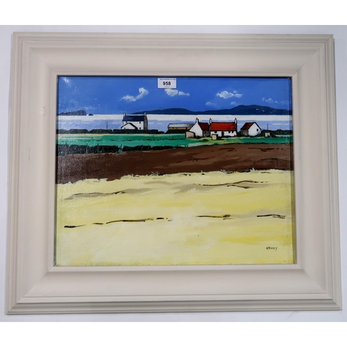 958 - ANDREW KENNY (SCOTTISH CONTEMPORARY)EAST NEUK FARM Acrylic on canvas, signed lower right, 39 x ... 