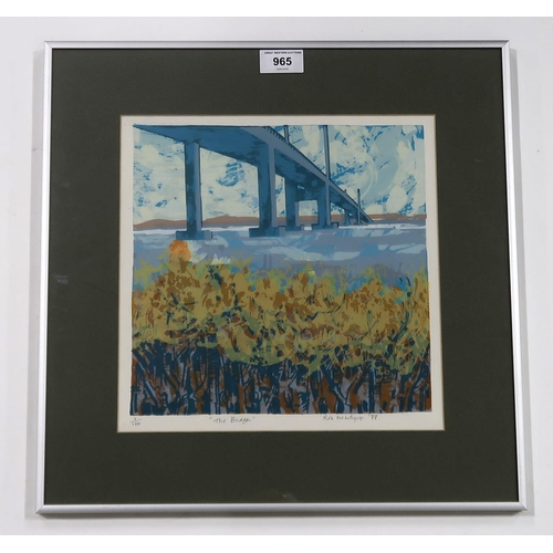 965 - ROB MCINTYRE (SCOTTISH CONTEMPORARY)THE BRIDGE Lithograph, signed lower right, titled, dated (1... 