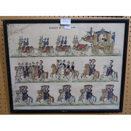 870 - A collection of six French Royal Procession prints and others (6)