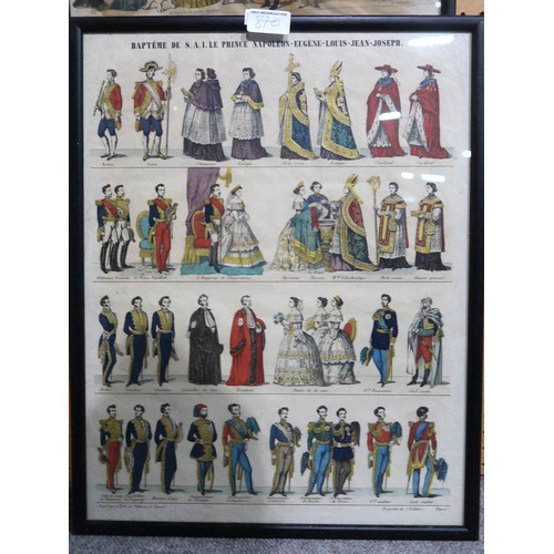 870 - A collection of six French Royal Procession prints and others (6)