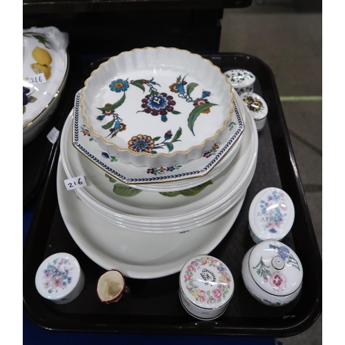 216 - **PLEASE NOTE THE PORCELAIN FIGURE OF A LADY IS WITHDRAWN FROM THIS LOT** A lot comprising Royal Wor... 