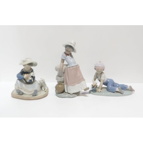 238 - Lladro figure All Aboard 7619, A Step in Time 5158, Lambkins 5469