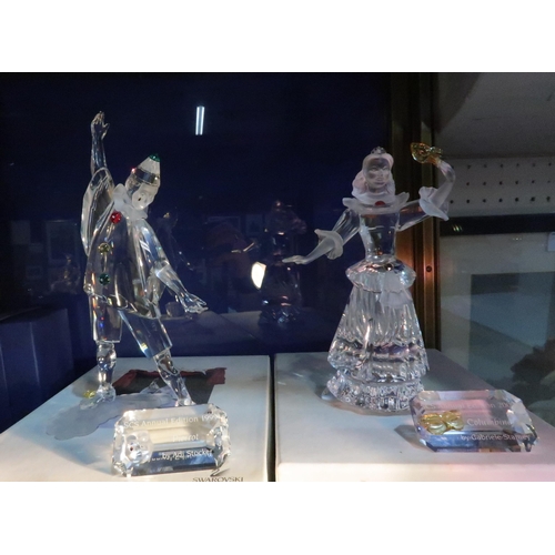 241 - A collection of Swarovski figures including Anna & Antonio, Harlequin, Pierrot and Columbine, al... 