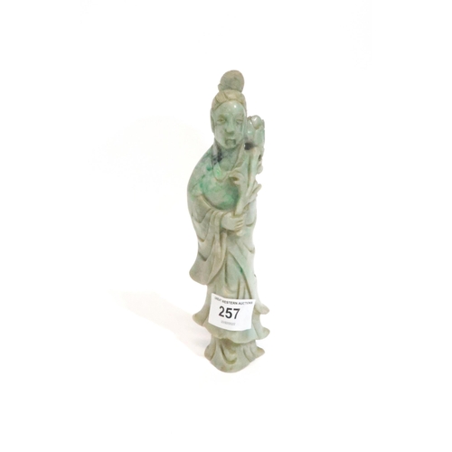 257 - An early 20th century Chinese hardstone figure of Guanyin 