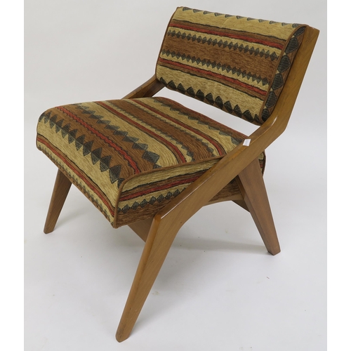 104 - A mid 20th century teak chair after Neil Morris for Morris of Glasgow with kilim style upholstery, 7... 