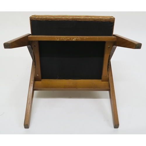 104 - A mid 20th century teak chair after Neil Morris for Morris of Glasgow with kilim style upholstery, 7... 