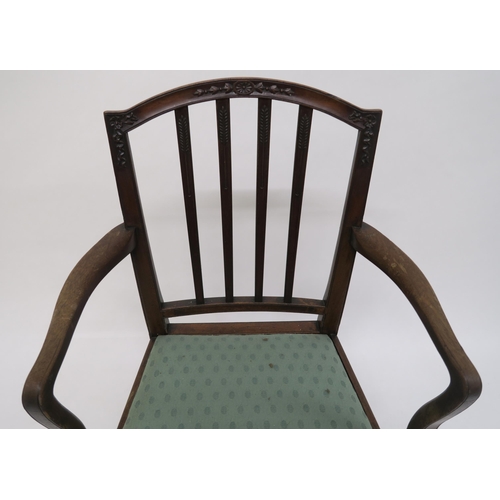 107 - A lot of five mahogany framed dining chairs (5)