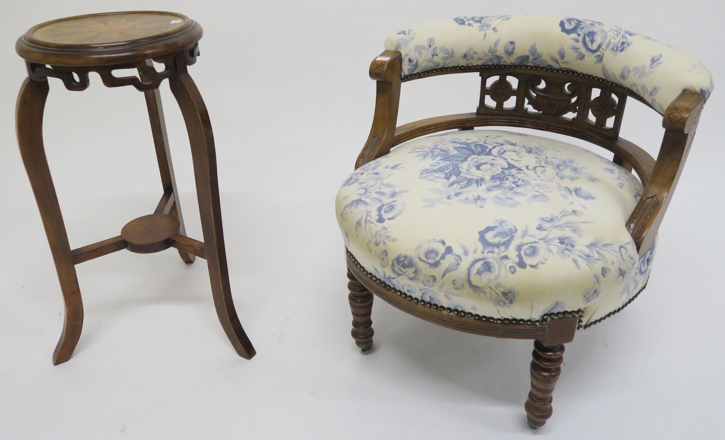 A Victorian mahogany parlour armchair, 20th century painted ...