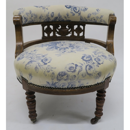 111 - A Victorian mahogany parlour armchair, 20th century painted top occasional table, Marks & Spence... 