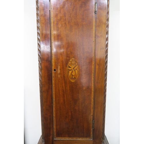 125 - A Victorian mahogany cased longcase clock with painted face, 221cm high x 61cm wide x 32cm deep