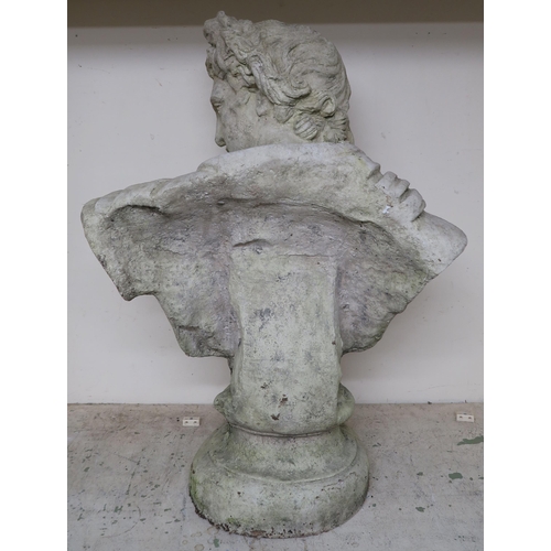 13 - A contemporary stoneware Grecian style bust of a male