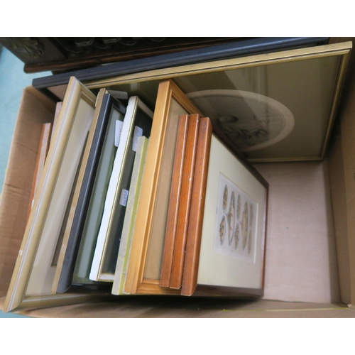 131 - A box of assorted framed prints