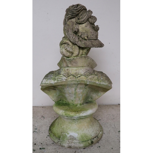 14 - A contemporary reconstituted stone bust of a continental Victorian lady