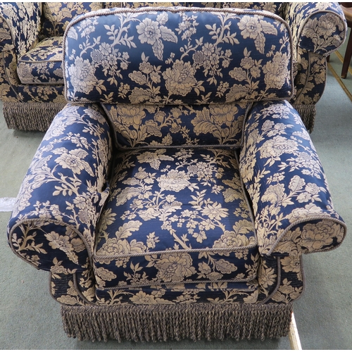 57 - A contemporary Peter Guild floral upholstered armchair, 90cm high x 97cm wide x 94cm deep 