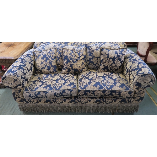 58 - A contemporary Peter Guild floral upholstered settee, 80cm high x 202cm wide x 101cm deep