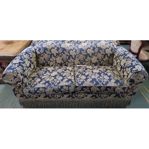 58 - A contemporary Peter Guild floral upholstered settee, 80cm high x 202cm wide x 101cm deep