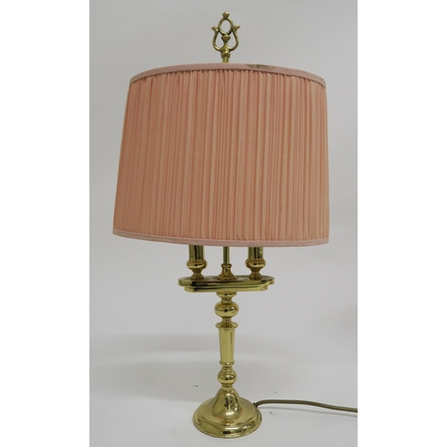 76 - A lot of two pairs of contemporary brass table lamps (4)