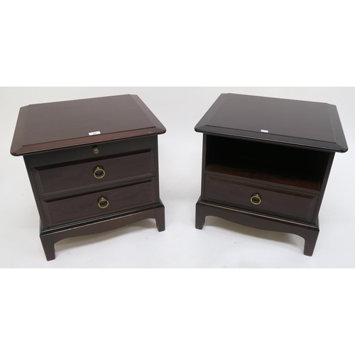 89 - A 20th century Stag two drawer bedside cabinet and another stag single drawer bedside cabinet (2)