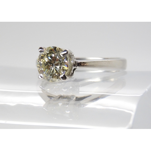 596 - An 18ct white gold diamond solitaire ring, set with an estimated approx 1.25ct brilliant cut diamond... 