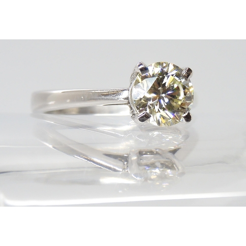 596 - An 18ct white gold diamond solitaire ring, set with an estimated approx 1.25ct brilliant cut diamond... 