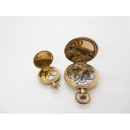 674 - A gold plated 'James Walker retailed' open face pocket watch, together with a Waltham gold plated fo... 