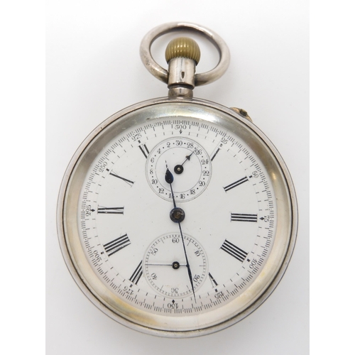 693 - A silver open face pocket watch, the mechanism stamped The Ascot