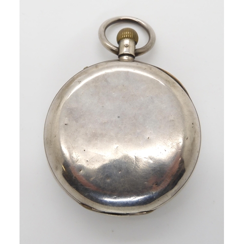 693 - A silver open face pocket watch, the mechanism stamped The Ascot