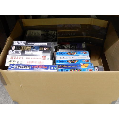 471 - A lot of mostly Beatles VHS video cassettes including The Pink Floyd London 66-67, The Concert for B... 