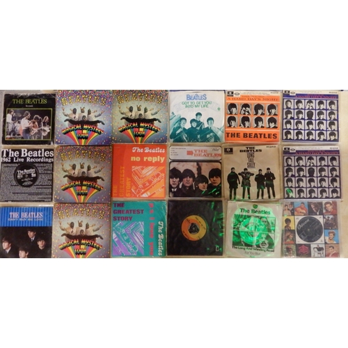 473 - A collection of Beatles extended play EP vinyl records to include The Magical Mystery Tour mono and ... 