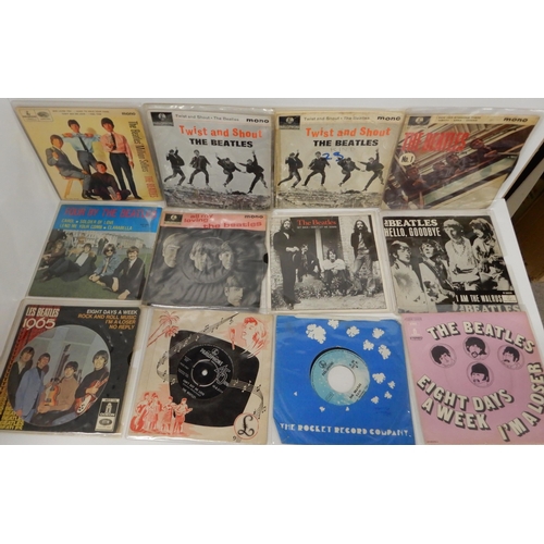 480 - A rare Parlophone Made in India copy of Can't Buy me Love by The Beatles together with various Frenc... 